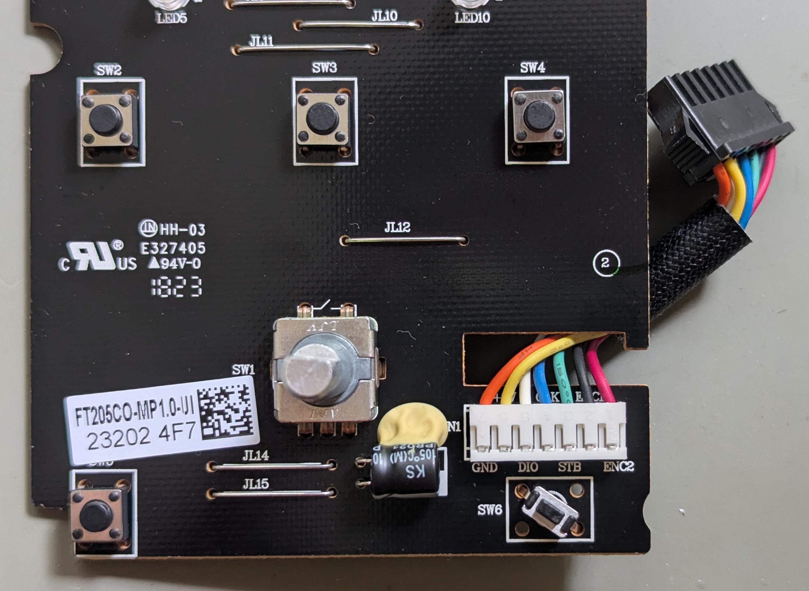 New button on the PCB